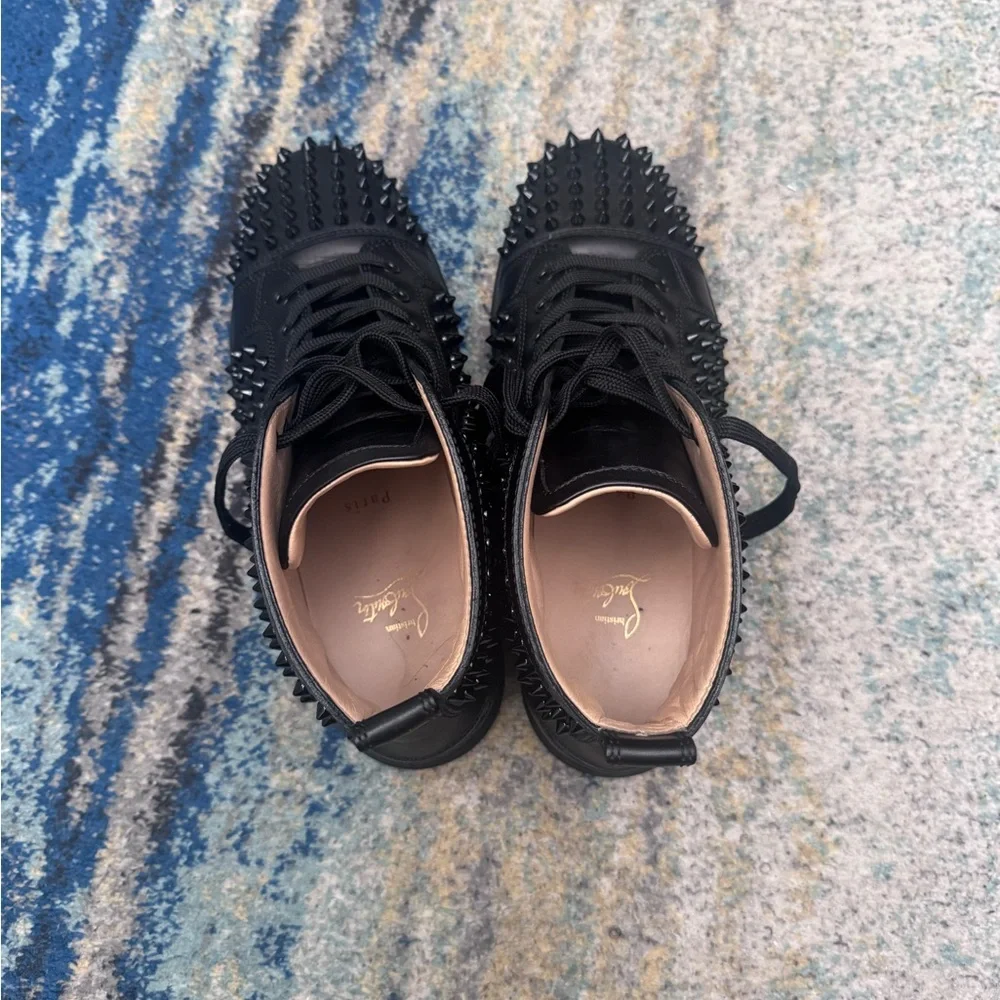 Louis Vuitton Black Calf Spikes Sneakers - Picture 4 of 6